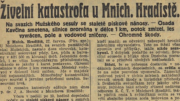 Vesnici pohltil sesuv půdy. Před 100 lety postihla Český ráj katastrofa